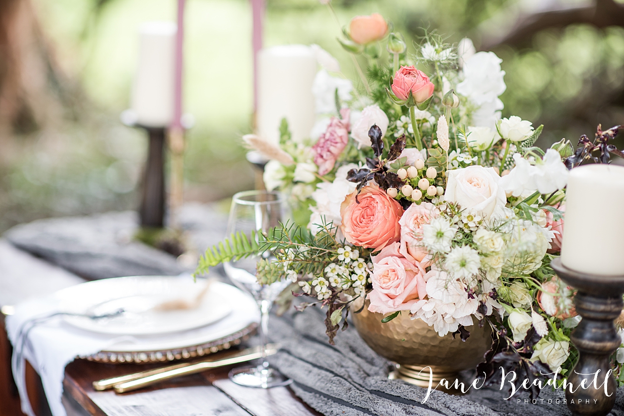 table flowers wedding decor
