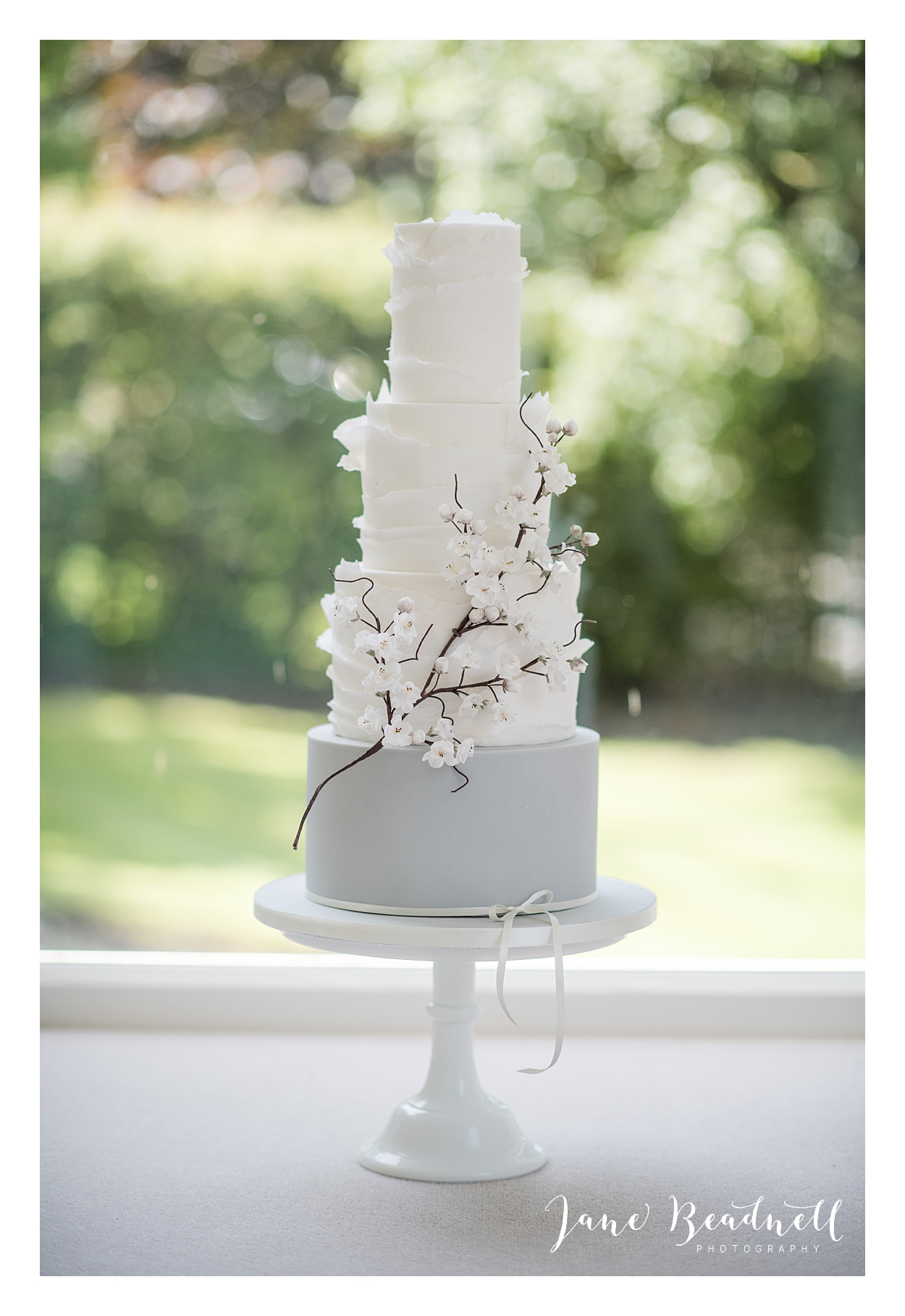 wedding cake with blossom