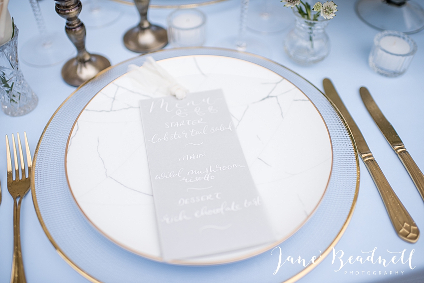 wedding menu stationery