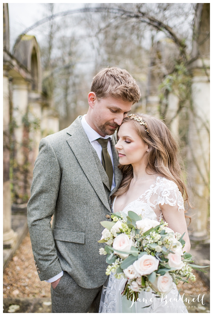 Bouquet and wedding dress