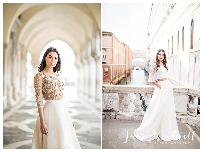 photography of Wedding gowns in Venice, Italy