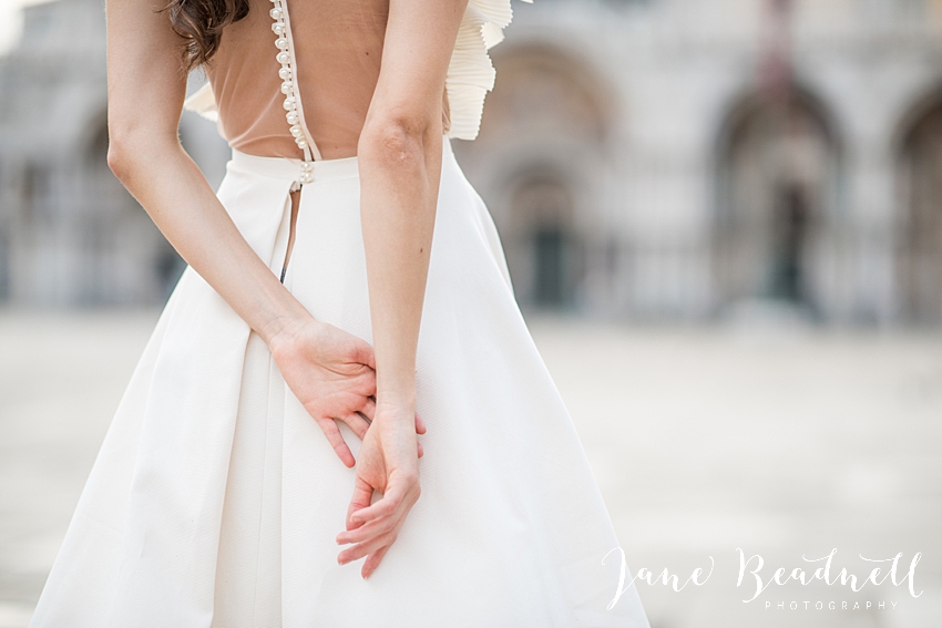 Bridal gown in piazza san marco venezia italy