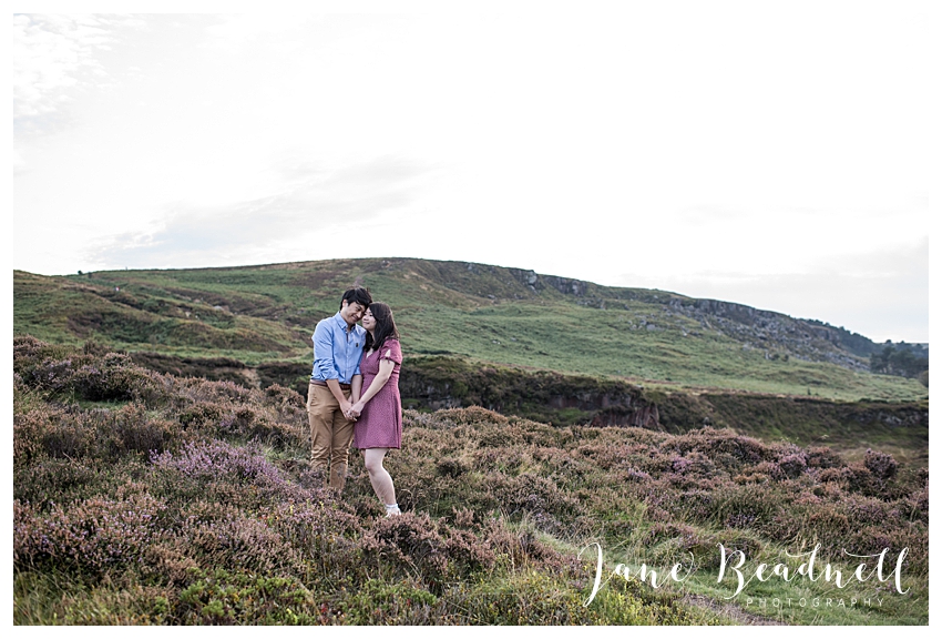Ilkley Moor engagement photos at sunset by Yorkshire photographer Jane Beadnell