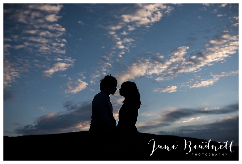 Ilkley Moor engagement photos at sunset by Yorkshire photographer Jane Beadnell
